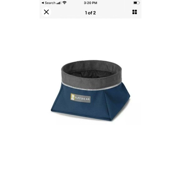 Ruffwear Quencher Blue Collapsible Dog Bowl Size M - Picture 3 of 3